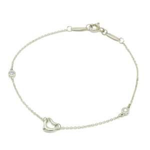 TIFFANY Authentic Silver Diamond Heart Charm Bracelet